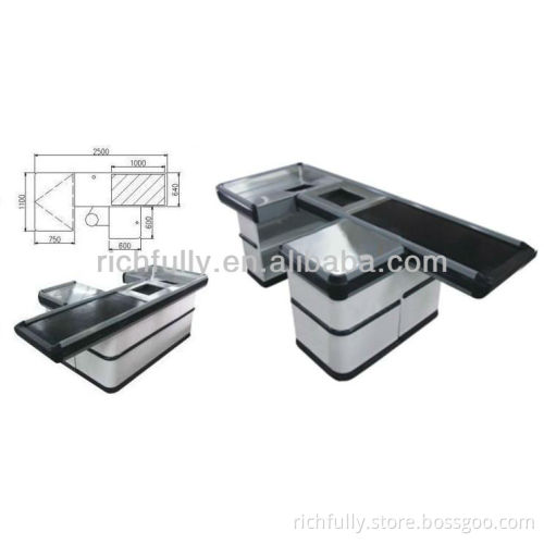RFY-SC10: Hot Selling Electronic supermarket Checkout Counter with conveyor Belt for sale